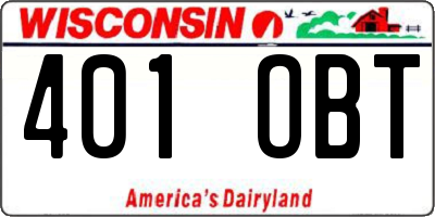 WI license plate 401OBT