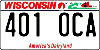 WI license plate 401OCA