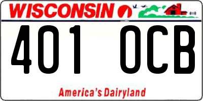 WI license plate 401OCB
