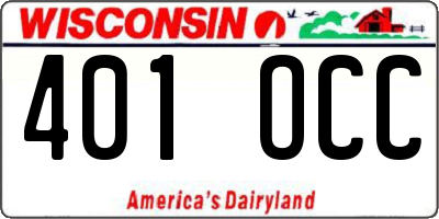 WI license plate 401OCC