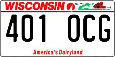WI license plate 401OCG