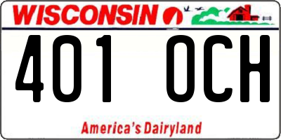 WI license plate 401OCH