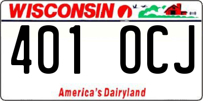 WI license plate 401OCJ