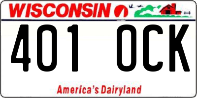 WI license plate 401OCK