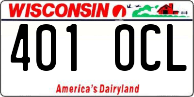 WI license plate 401OCL