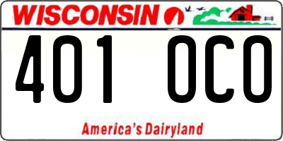 WI license plate 401OCO