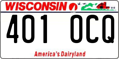 WI license plate 401OCQ