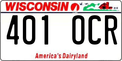 WI license plate 401OCR