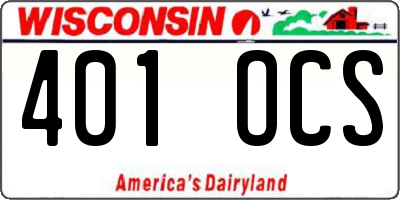 WI license plate 401OCS