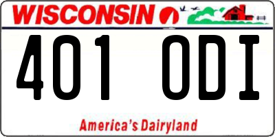 WI license plate 401ODI