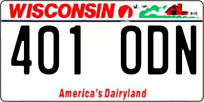 WI license plate 401ODN