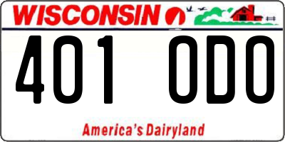 WI license plate 401ODO