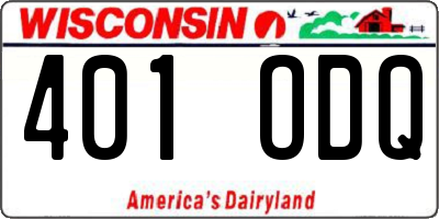 WI license plate 401ODQ