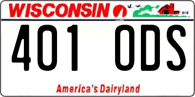 WI license plate 401ODS