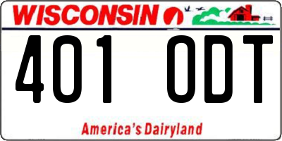 WI license plate 401ODT