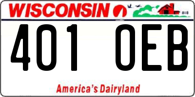 WI license plate 401OEB