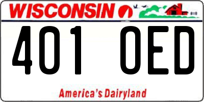 WI license plate 401OED