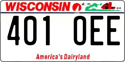 WI license plate 401OEE