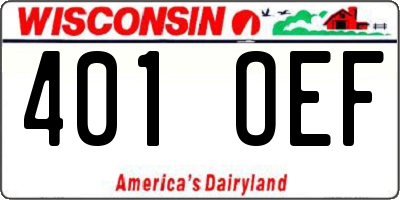 WI license plate 401OEF