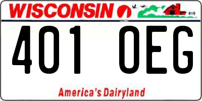 WI license plate 401OEG