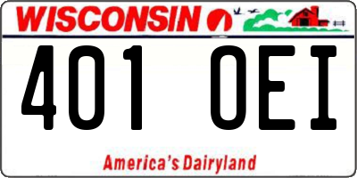 WI license plate 401OEI