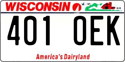 WI license plate 401OEK
