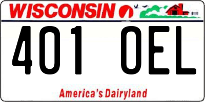 WI license plate 401OEL