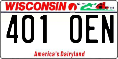 WI license plate 401OEN