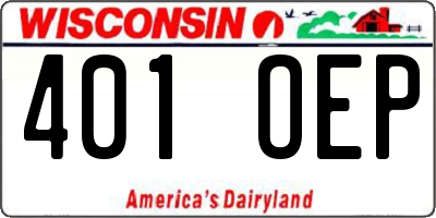 WI license plate 401OEP