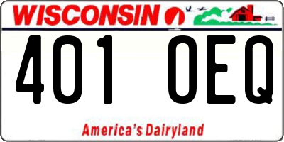 WI license plate 401OEQ