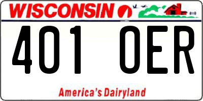 WI license plate 401OER