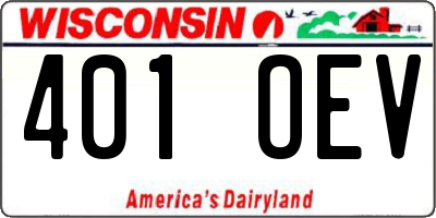 WI license plate 401OEV