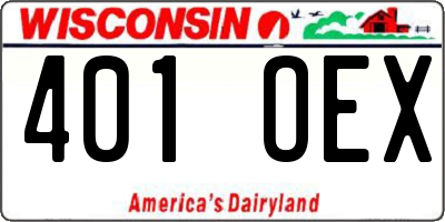 WI license plate 401OEX