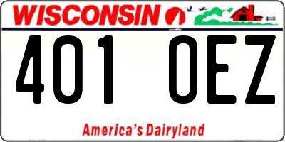 WI license plate 401OEZ