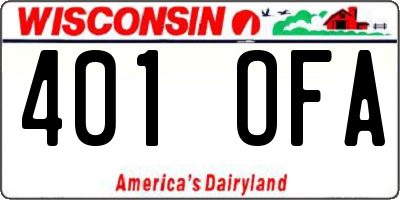 WI license plate 401OFA