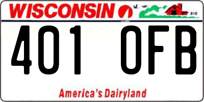 WI license plate 401OFB