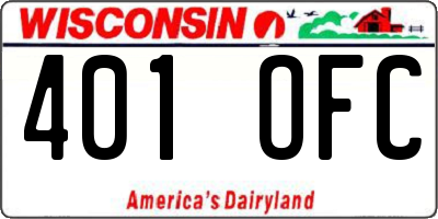 WI license plate 401OFC