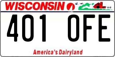 WI license plate 401OFE