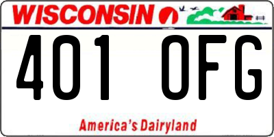 WI license plate 401OFG