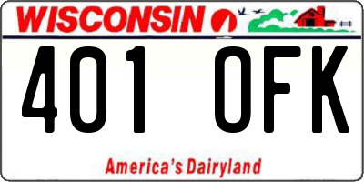 WI license plate 401OFK