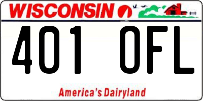 WI license plate 401OFL