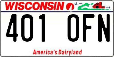 WI license plate 401OFN
