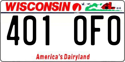 WI license plate 401OFO