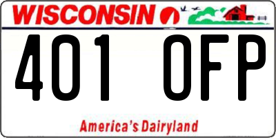 WI license plate 401OFP