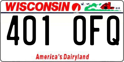 WI license plate 401OFQ