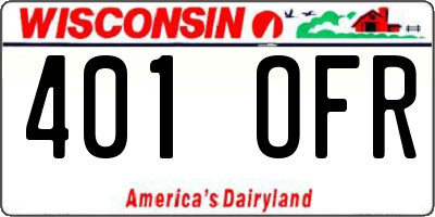 WI license plate 401OFR