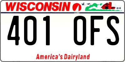 WI license plate 401OFS