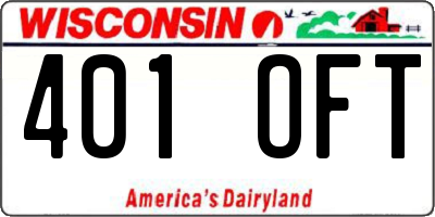 WI license plate 401OFT