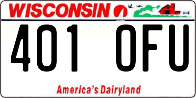 WI license plate 401OFU