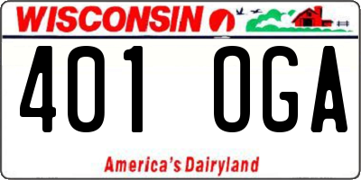 WI license plate 401OGA